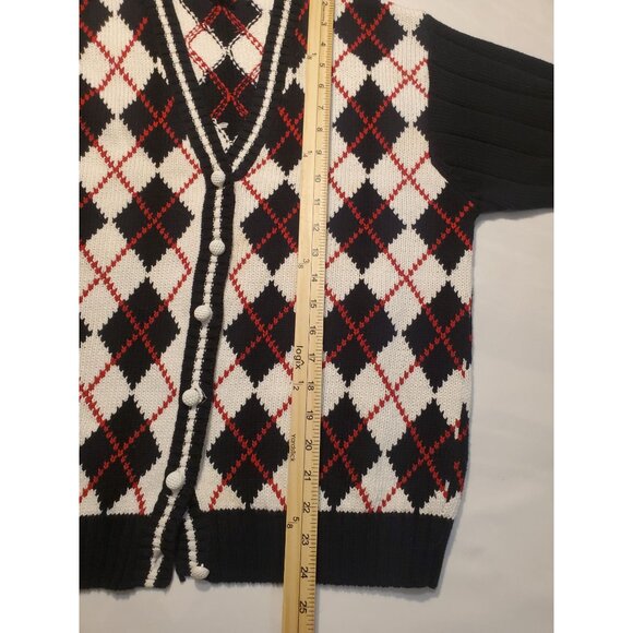 IZOD Vintage Argyle Sweater, women,s Small, 100% Cotton - Picture 9 of 11